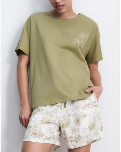 Short-sleeved pyjama top Nuit Triumph (Olive Gold)
