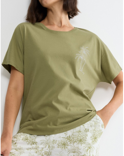 Haut de pyjama à manches courtes Nuit Triumph (Olive Gold)