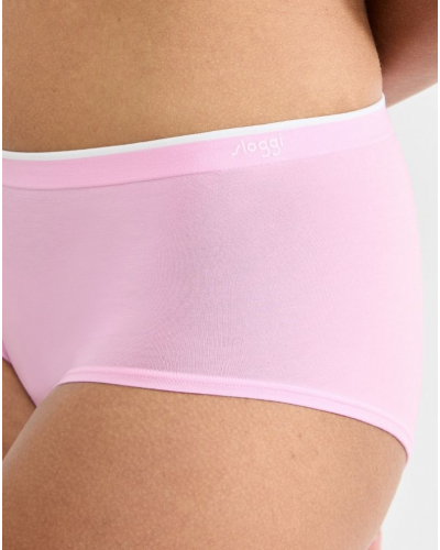 Pack of 2 high waist knickers Sloggi GO Sense (Floral Pink)