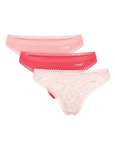 Tanga algodón Sloggi Go Crush (Paquete de 3) (Imprimé Flamingo)