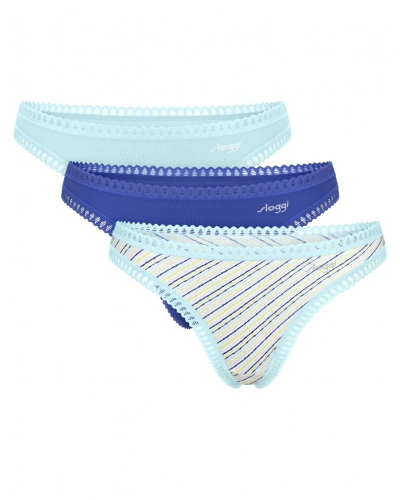 Thong cotton Sloggi Go Crush (Pack of 3) (Imprimé Fresh Mint)
