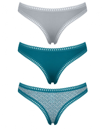 Tanga algodón Sloggi Go Crush (Paquete de 3) (Imprimé Bleu Canard)
