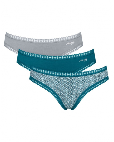 Mini calzoncillo algodón Sloggi GO Crush (Paquete de 3) (Imprimé Bleu Canard)