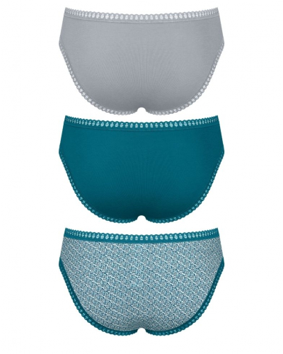 Slip mini coton Sloggi GO Crush (Lot de 3) (Imprimé Bleu Canard)