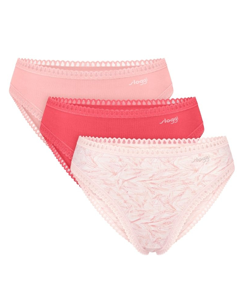 High-cut brief cotton Sloggi GO Crush (Pack of 3) (Imprimé Flamingo)