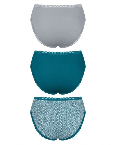 Calzoncillo escotado algodón Sloggi GO Crush (Paquete de 3) (Imprimé Bleu Canard)