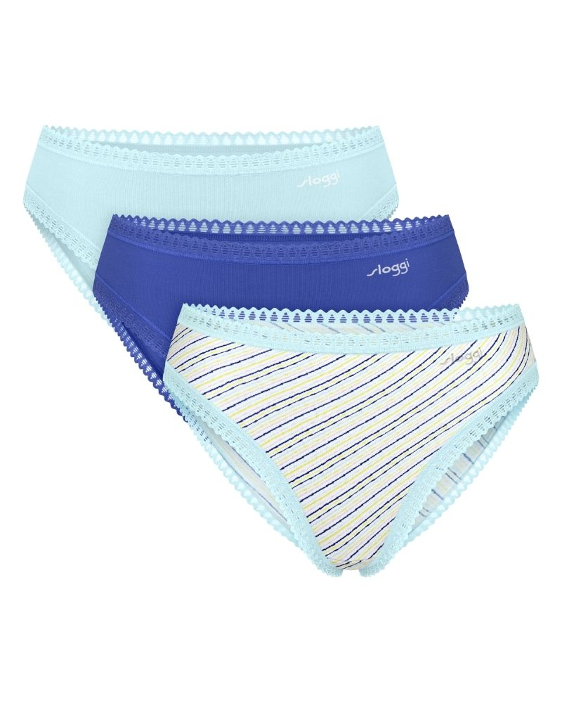 Calzoncillo escotado algodón Sloggi GO Crush (Paquete de 3) (Imprimé Fresh Mint)