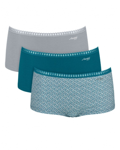 Boxer coton Sloggi GO Crush (Lot de 3) (Imprimé Bleu Canard)