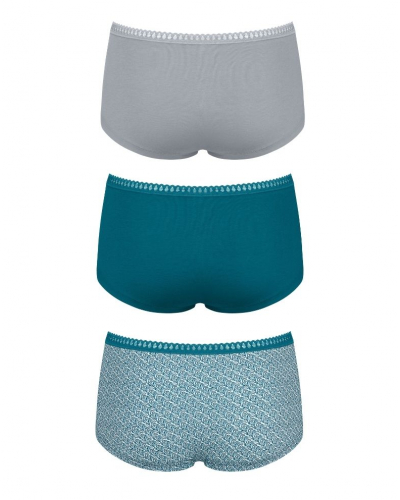 Boxer short cotton Sloggi GO Crush (Pack of 3) (Imprimé Bleu Canard)