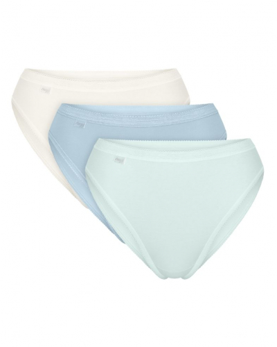 Paquete de 3 calzoncillos tai Sloggi Basic + (Blanc/Bleu Ciel/Bleu)