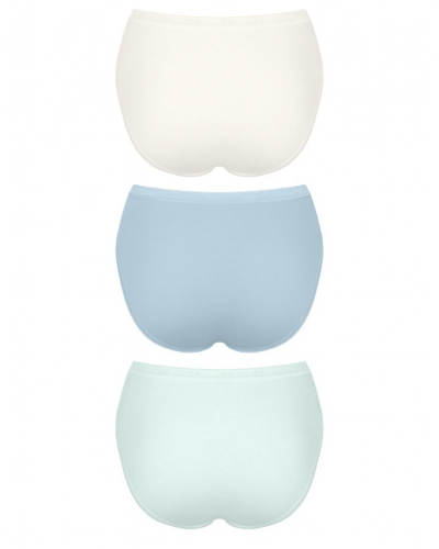 Paquete de 3 calzoncillos tai Sloggi Basic + (Blanc/Bleu Ciel/Bleu)