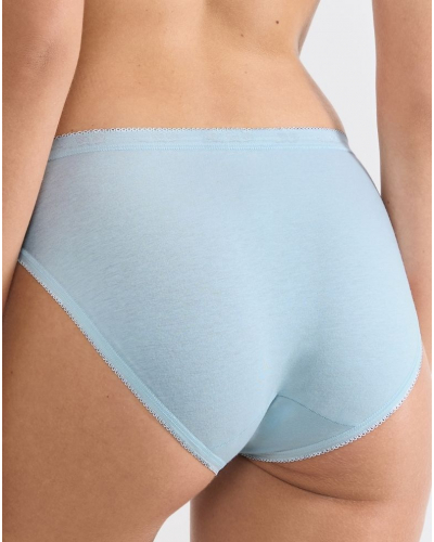 Paquete de 3 calzoncillos tai Sloggi Basic + (Blanc/Bleu Ciel/Bleu)