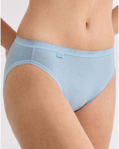 Paquete de 3 calzoncillos tai Sloggi Basic + (Blanc/Bleu Ciel/Bleu)
