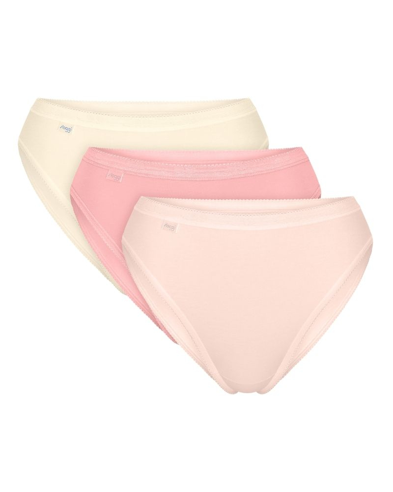 Pack of 3 tai briefs Sloggi Basic + (Nacre/Rose Pâle/Rose)