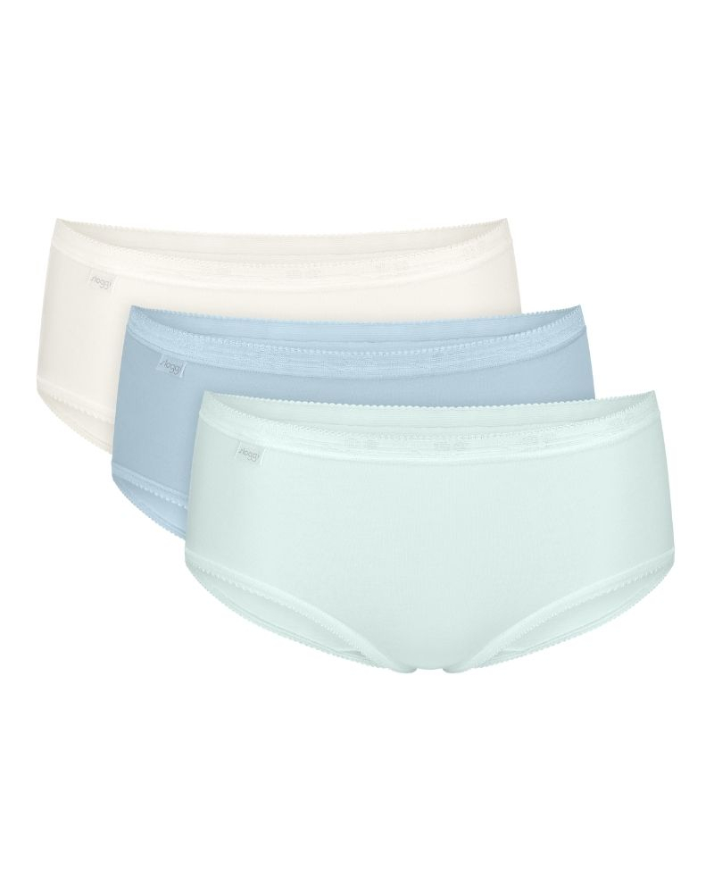 Midi briefs Sloggi Basic + (Pack of 3) (Blanc/Bleu Ciel/Bleu)