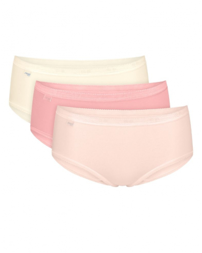 Slips midi Sloggi Basic + (Lot de 3) (Nacre/Rose Pâle/Rose)