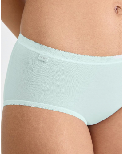 Paquete de 4 calzoncillos midi Sloggi Basic+ (Blanc/Bleu Ciel/Bleu/Gris)