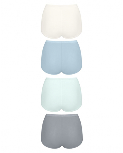 Lot de 4 culottes maxi Sloggi Basic+ (Blanc/Bleu Ciel/Bleu/Gris)