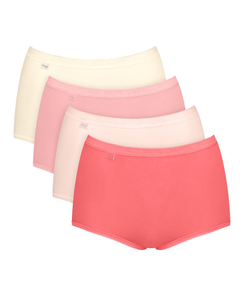 Paquete de 4 bragas maxi Sloggi Basic+ (Nacre/Rose Pâle/Rose/Corail)