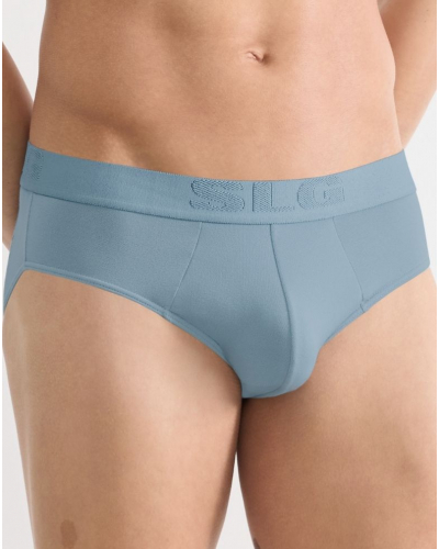 Lot de 2 slips coton Sloggi SLG Base Soft (Bleu Foncé/Bleu Clair)