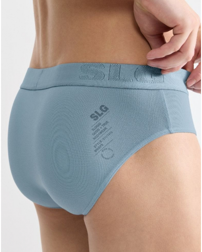 Lot de 2 slips coton Sloggi SLG Base Soft (Bleu Foncé/Bleu Clair)