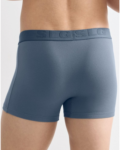 Pack of 2 cotton boxer shorts Sloggi SLG Base Soft (Bleu Foncé/Bleu Clair)