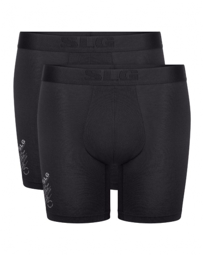 Paquete de 2 boxers largos de algodón Sloggi SLG Base Soft (Negro)