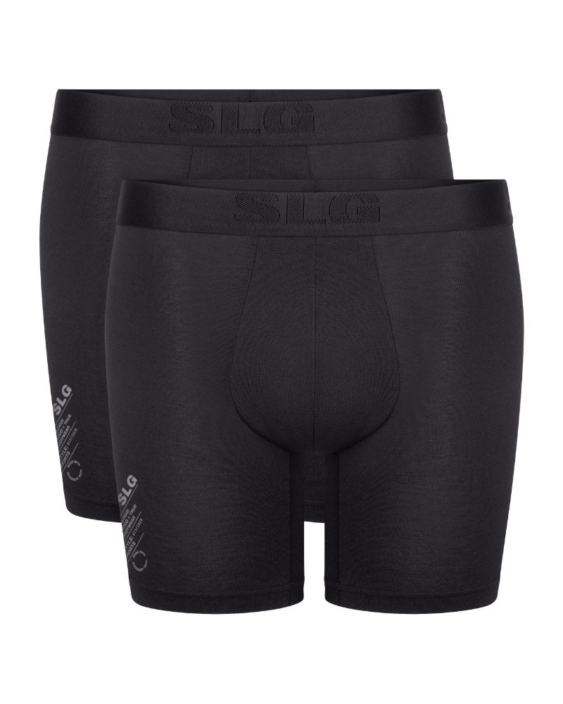 Pack of 2 cotton long boxers shorts Sloggi SLG Base Soft (Black)