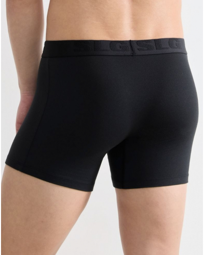 Pack of 2 cotton long boxers shorts Sloggi SLG Base Soft (Black)