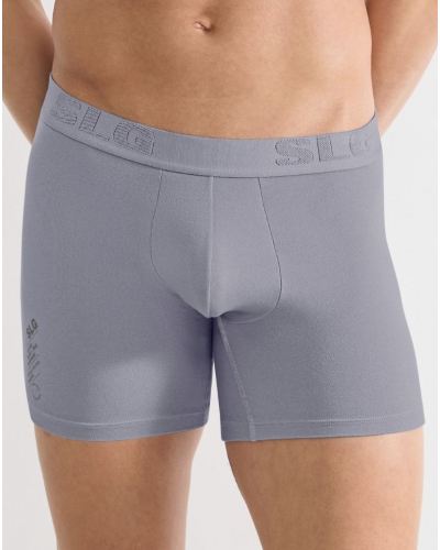 Pack of 2 cotton long boxers shorts Sloggi SLG Base Soft (Morandi Grey)