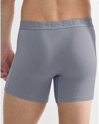 Pack of 2 cotton long boxers shorts Sloggi SLG Base Soft (Morandi Grey)
