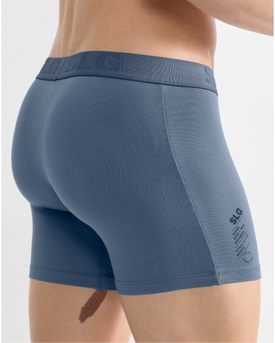 Paquete de 2 boxers largos de algodón Sloggi SLG Base Soft (Bleu Foncé/Bleu Clair)