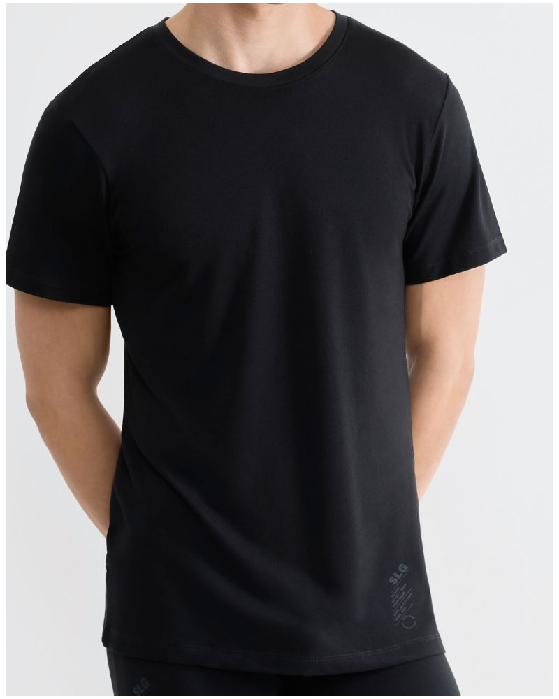 Camiseta con cuello redondo de algodón Sloggi SLG Base Soft (Negro)