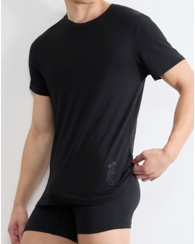 T-shirt col rond en coton Sloggi SLG Base Soft (Noir)