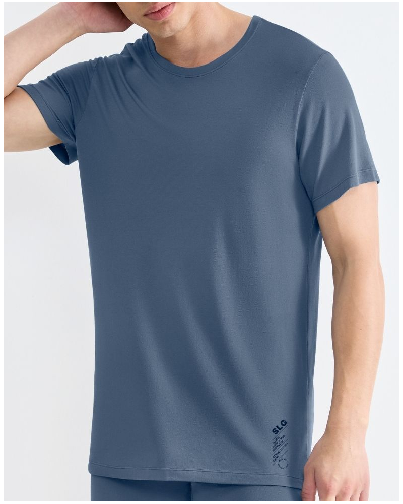 Camiseta con cuello redondo de algodón Sloggi SLG Base Soft (Cloudy Blue)