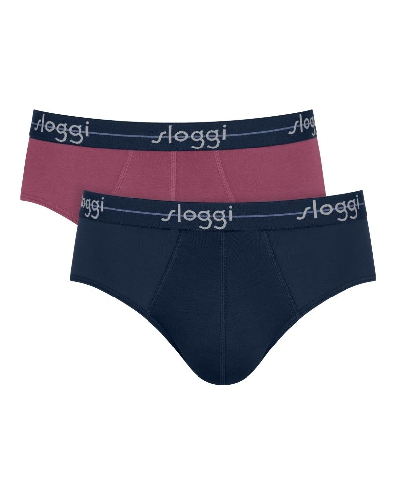 Lot de 2 slips midi Sloggi Men Start (Marine/Aubergine)