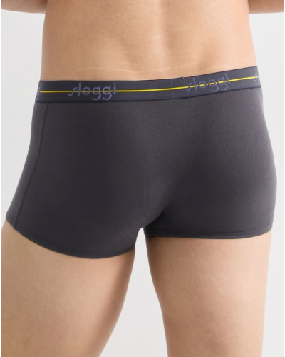 Pack of 2 boxer shorts Sloggi for Men Start (Gris Foncé/Imprimé Palmier Violet)