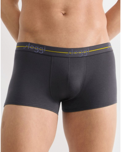 Pack of 2 boxer shorts Sloggi for Men Start (Gris Foncé/Imprimé Palmier Violet)