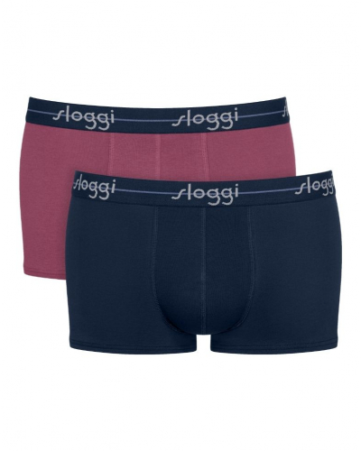 Pack of 2 boxer shorts Sloggi for Men Start (Marine/Aubergine)