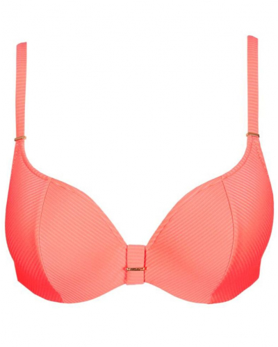 Top de bikini con escote corazón y copas de espuma Marie Jo Swim Cassie (Neon Fiesta)