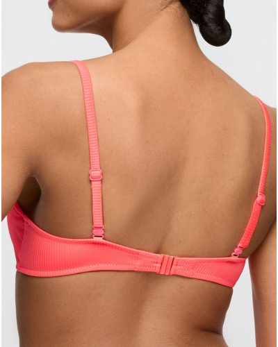 Heart-shaped bikini top with foam cups Marie Jo Swim Cassie (Neon Fiesta)