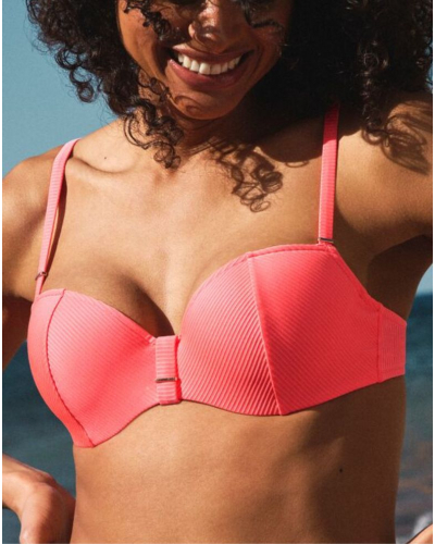 Balcony bikini top with foam cup Marie Jo Swim Cassie (Neon Fiesta)