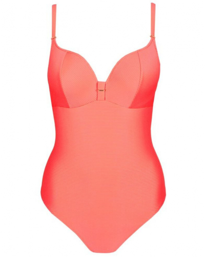 Bañador de una pieza con escote corazón y copas de espuma Marie Jo Swim Cassie (Neon Fiesta)