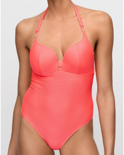 Bañador de una pieza con escote corazón y copas de espuma Marie Jo Swim Cassie (Neon Fiesta)