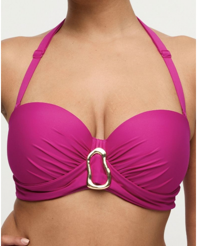 Prima Donna Swim Uvita Padded Strapless Bikini Top (Deep Magenta)