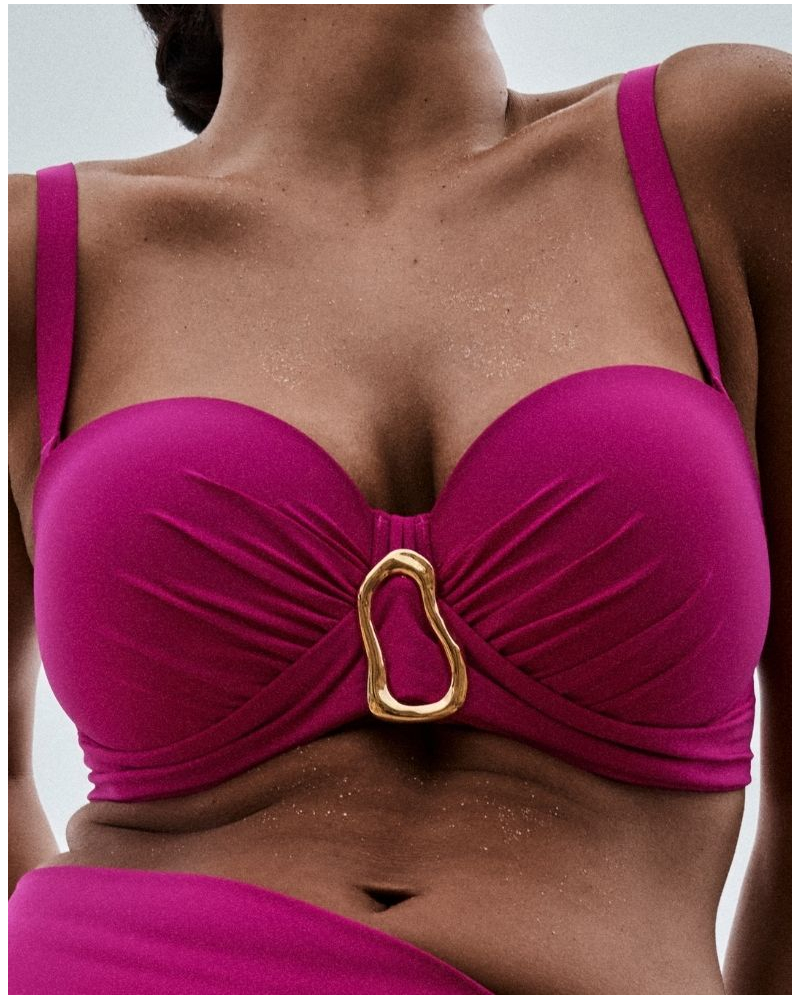 Soutien-gorge de bain bandeau à coques Prima Donna Swim Uvita (Deep Magenta)