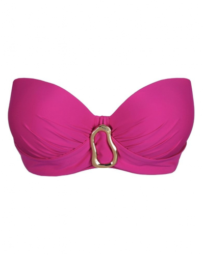 Sujetador de bikini bandeau con foam Prima Donna Swim Uvita (Deep Magenta)