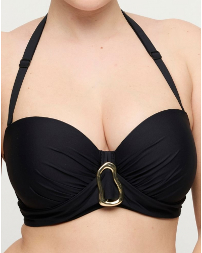 Sujetador de bikini bandeau con foam Prima Donna Swim Uvita (Negro)