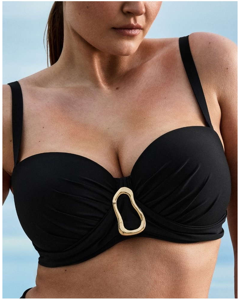 Soutien-gorge de bain bandeau à coques Prima Donna Swim Uvita (Noir)