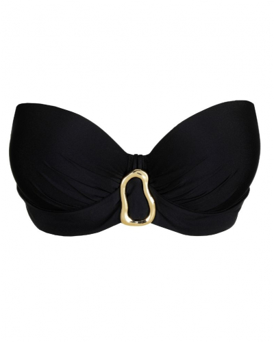 Sujetador de bikini bandeau con foam Prima Donna Swim Uvita (Negro)